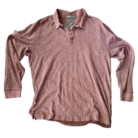 New! Mododoc Long Sleeve Polo Winter Bark Brick Red Men's Large - Picture 2 of 7